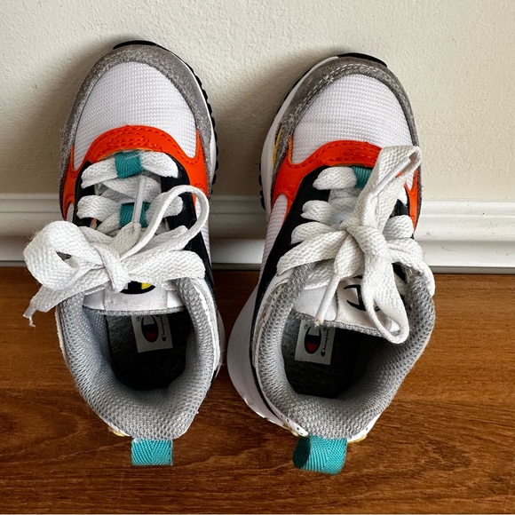Champion Baby Toddler Size 7 White Orange Blue Retro Shoes Sneakers - Picture 7 of 9